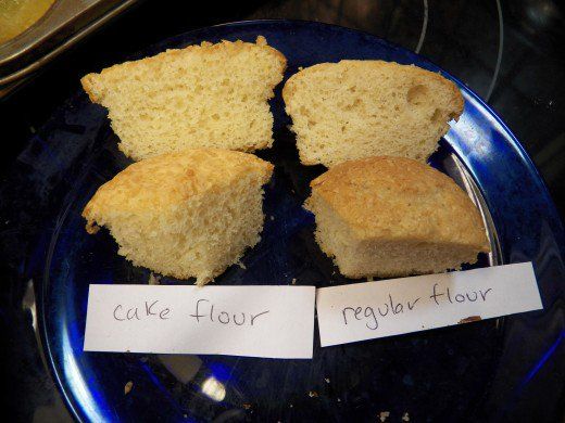 four pieces of cake sitting on top of a blue plate next to a piece of paper