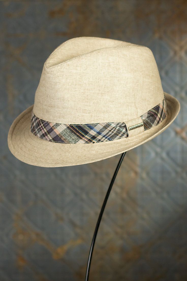 Stetson Linen Blend Fedora Hat by Overland Sheepskin Co. (style 67502) Rustic Adjustable Fedora, Artisan Flat Brim Fedora, Luxury Gentleman’s Fedora With Flat Brim, Rugged Leather Wide-brim Fedora, Men's Fedoras Hats Over $275.00, Dress Clothes, Fedora Hat, Office Wear, Linen Blend