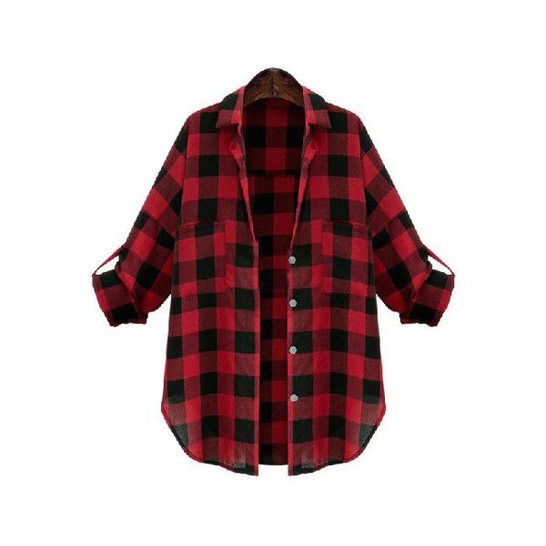 SheIn(sheinside) Red Black Lapel Checks Plaid Pockets Blouse ($20) ❤ liked on Polyvore featuring tops, blouses, red, black long sleeve blouse, checkered blouse, red long sleeve top, red blouse and embellished blouse Red Checkered Shirt, Black Collared Shirt, Red Checked Shirt, Red Flannel Shirt, Button Collar Shirt, Black Plaid Shirt, Plaid Shirt Women, Red Long Sleeve Shirt, Pocket Blouse