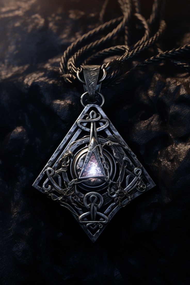 a pendant with an intricate design on it