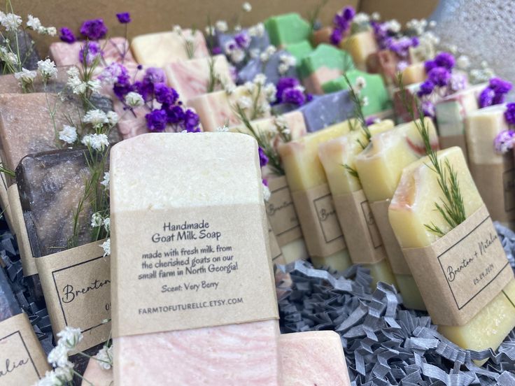 *Sold in Sets of 20 Soap Favors* 2oz each If you are looking for the 1oz bars, click on listing below! https://farmtofuturellc.etsy.com/listing/1698204770/set-of-20-1oz-handmade-goat-milk-soap Welcome to Farm to Future, a small farm in North Georgia where we raise cherished dairy goats and believe in farming in a natural, organic way that restores the land and ensures a healthy environment for future generations.  Indulge in the creamy luxury of our handcrafted Goat Milk Soap Bridal or Baby Shower Favors, personalized with love and care! As you celebrate love and togetherness with your special guests, share the essence of our farm with a heartfelt gesture that reflects the rustic elegance and authentic charm of North Georgia!  Sourced from the milk of our cherished goats, each bar is a tes Wedding Shower Favors For Guests, Bridal Lunch, Dairy Goats, Wedding Shower Favors, Soap Favors, North Georgia, Small Farm, Goat Milk Soap, Healthy Environment