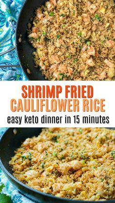 shrimp fried cauliflower rice is an easy keto dinner in 15 minutes or less