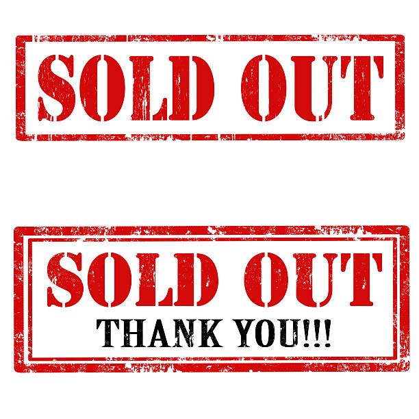 two red stamps with the words sold out and thank you