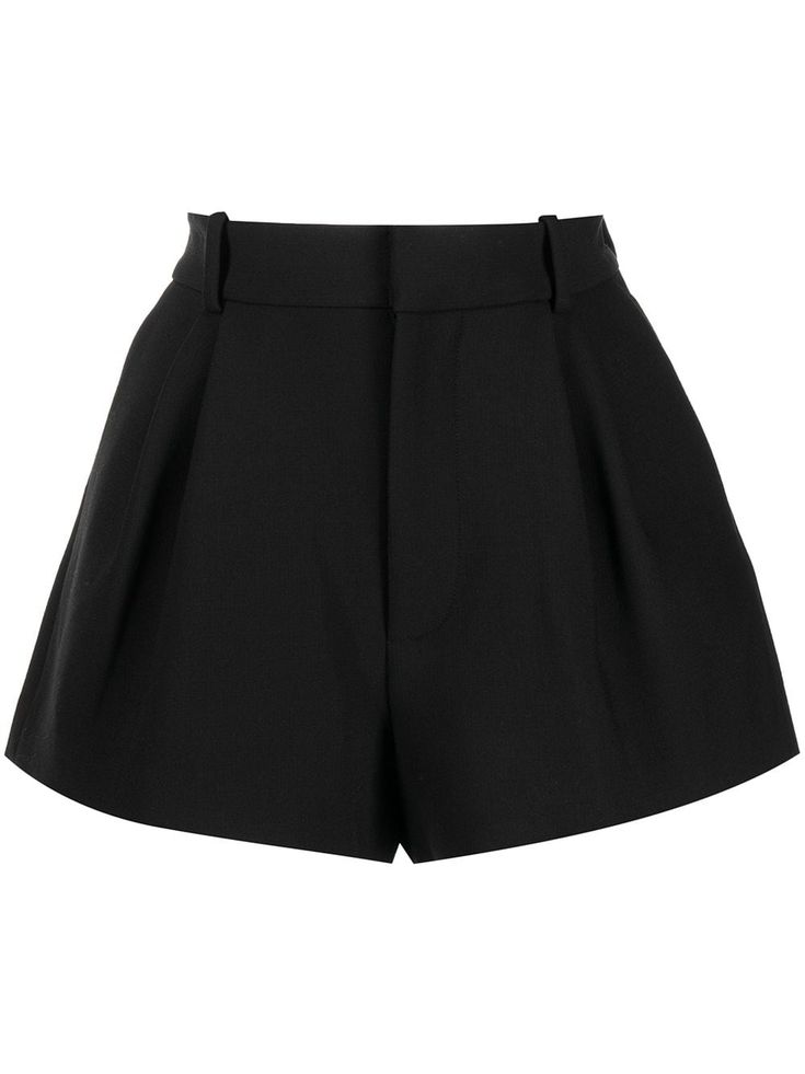 Farfetch Black Shorts, Dress Shorts Women, Black Trouser Shorts, Black Tailored Shorts, Black Short Pants, Womans Shorts, Black Shorts Women, Black Pleated Shorts, Short Elegantes