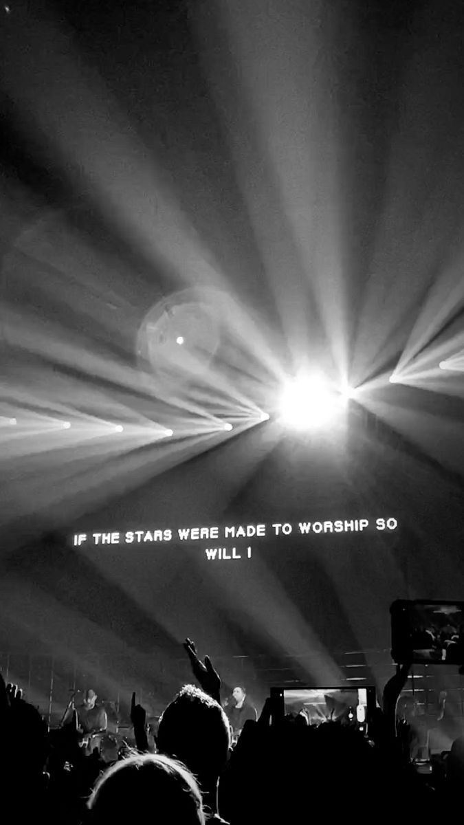 a black and white photo with the words, if the stars were made to worship so will i