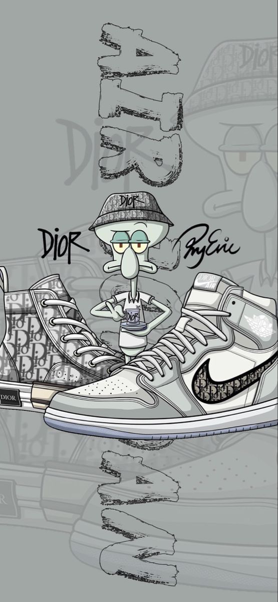 a drawing of a sneaker with the words diff on it and an image of a