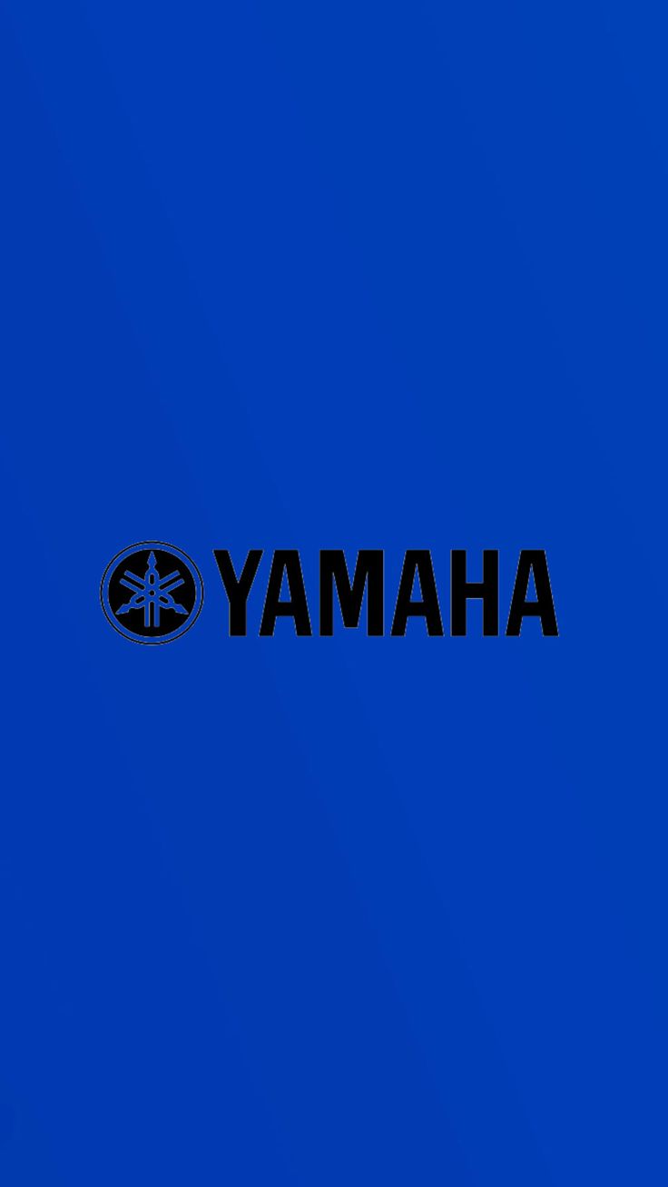 the word yamaha on a blue background