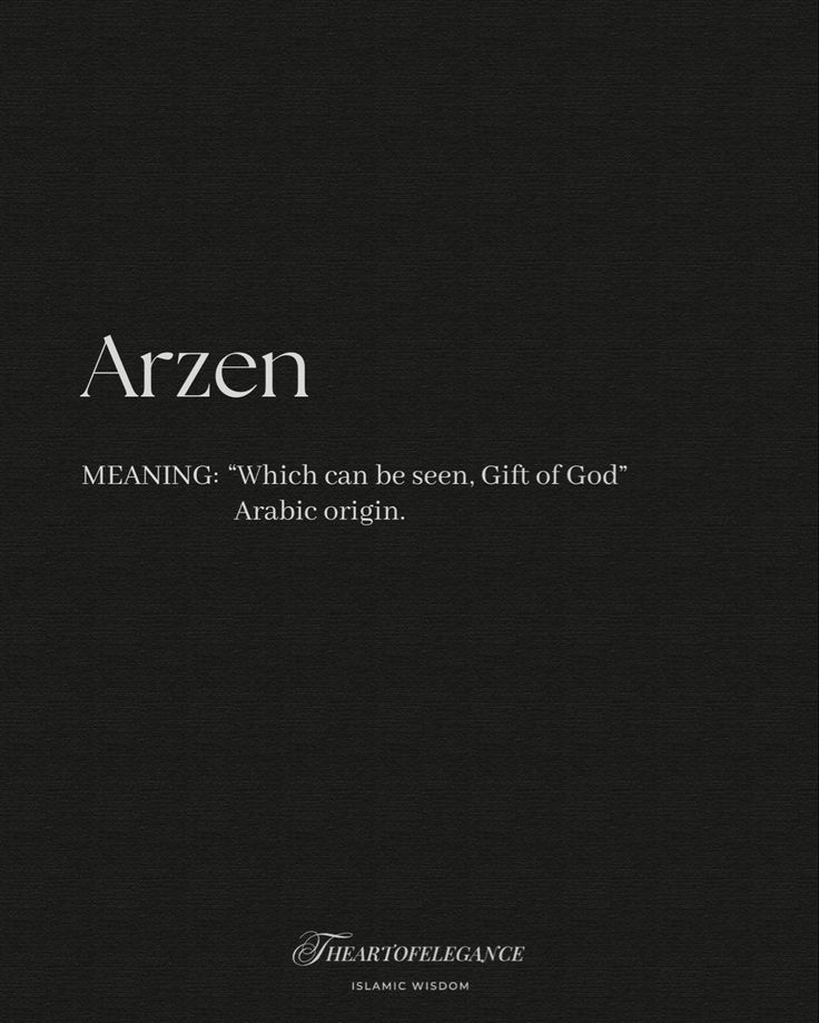 an open book with the words,'arzen meaning which can be seen gift of god