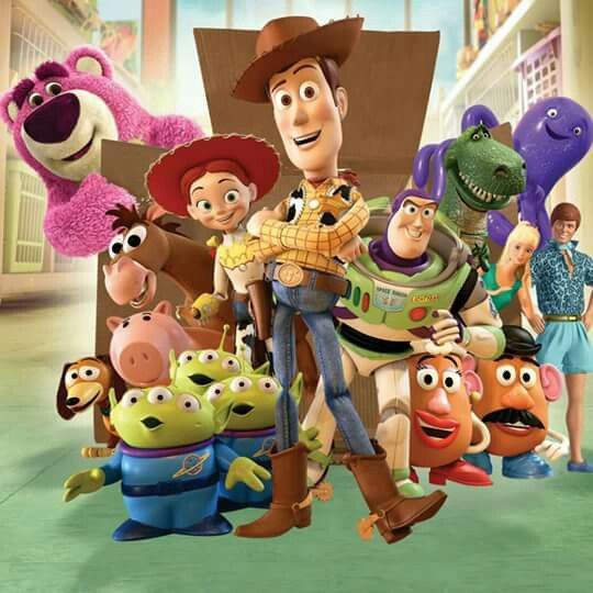 the dvd cover for toy story 3 is shown in front of an image of characters