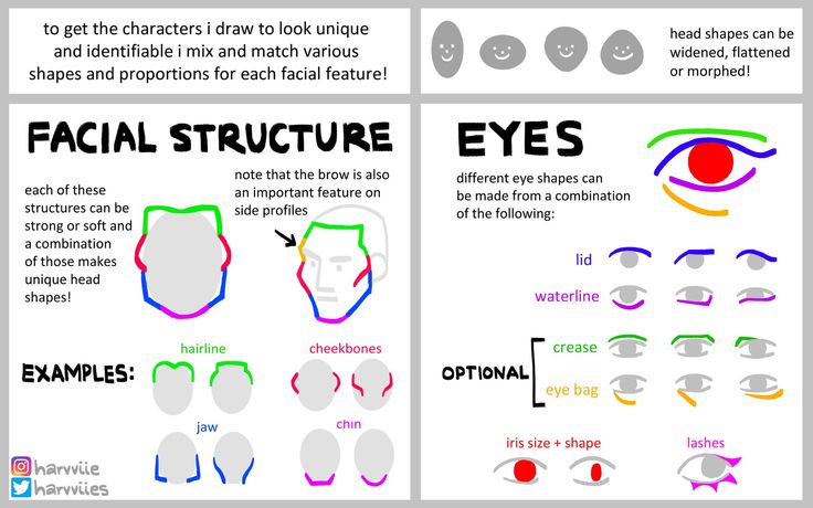 an info sheet with instructions on how to draw the human eye for children and adults