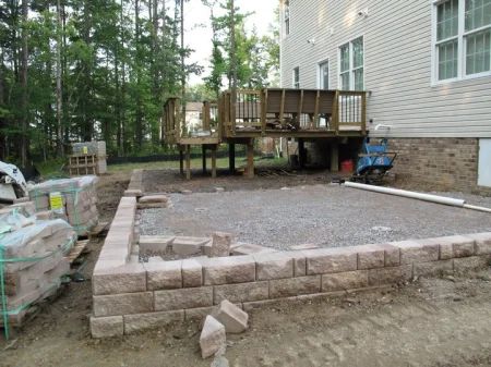 the back yard is being built and ready to be used as a play area for children