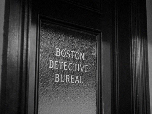 the door to boston detective bureau is shown in this black and white photo