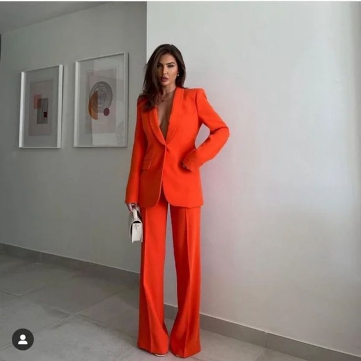 New With Tag Blogger’s Favorite Zara Best Sellers Zara New Collection Zara 2022 Orange Suit, Elegant Shawl, Orange Blazer, Orange Pants, Ladies Blazer, Pant Suits, Zara Blazer, Elegant Feminine, Zara New