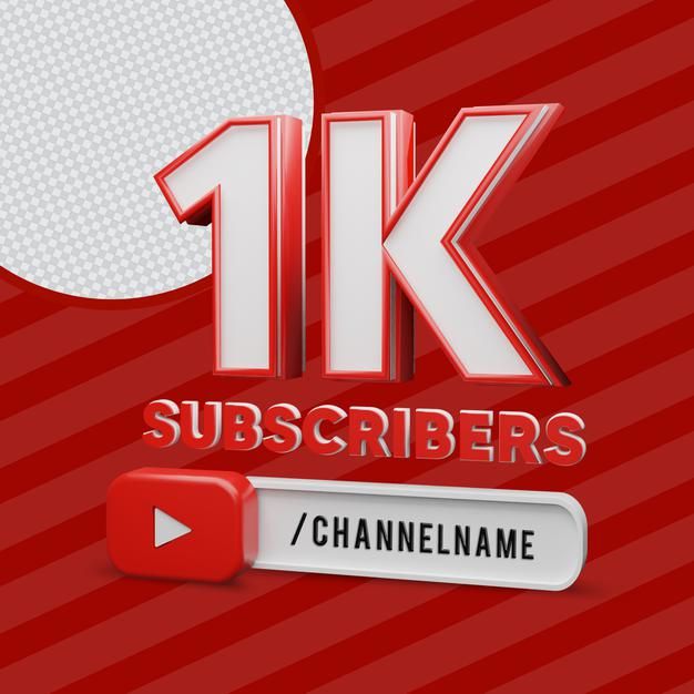 a red and white banner with the words 1k subs channel name on it