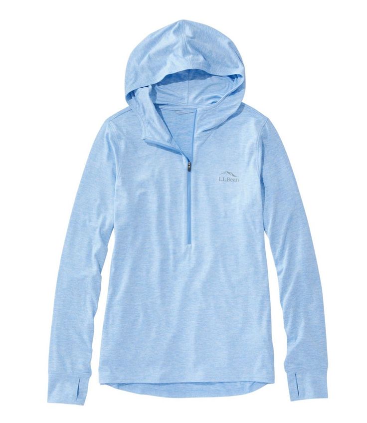 Women's Insect Shield Pro Knit Hoodie | Tees & Knit Tops at L.L.Bean Functional Hooded Hoodie For Outdoor Activities, Functional Hoodie With Kangaroo Pocket For Outdoors, Functional Outdoor Hoodie With Drawstring Hood, Functional Long Sleeve Hoodie For Outdoor, Breathable Long Sleeve Hoodie For Outdoor, Functional Hooded Jacket For Outdoor, Moisture-wicking Hooded Jacket For Outdoor, Outdoor Half-zip Hoodie With Drawstring, Half-zip Hoodie With Drawstring For Outdoor