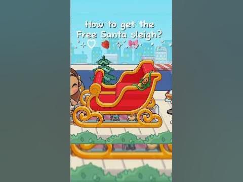 an animated image of a person sitting in a sleigh with the caption how to get the free santa sleigh?