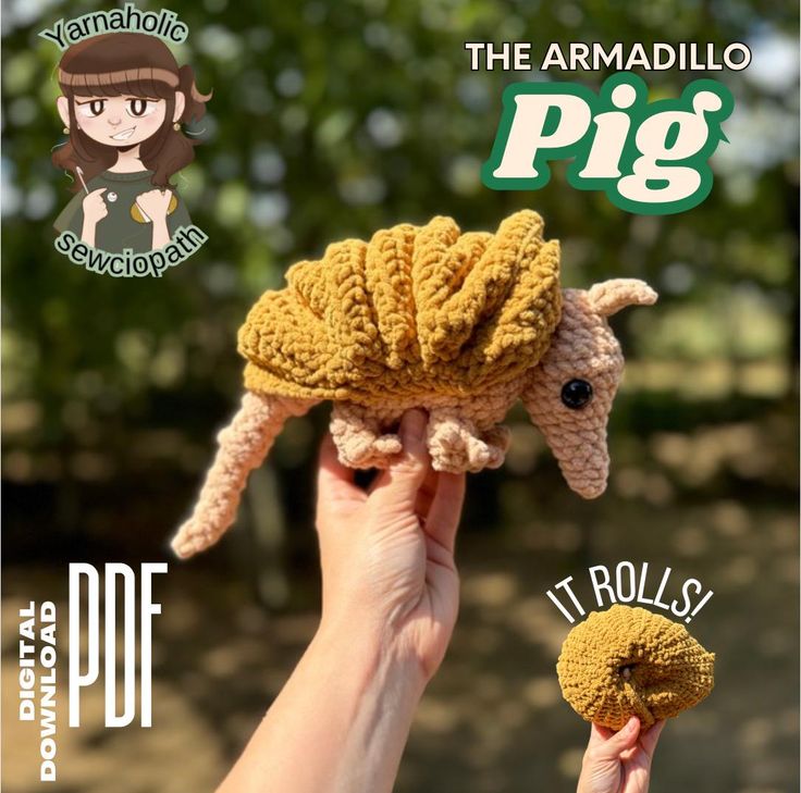 the armadillo pig crochet pattern is easy to make