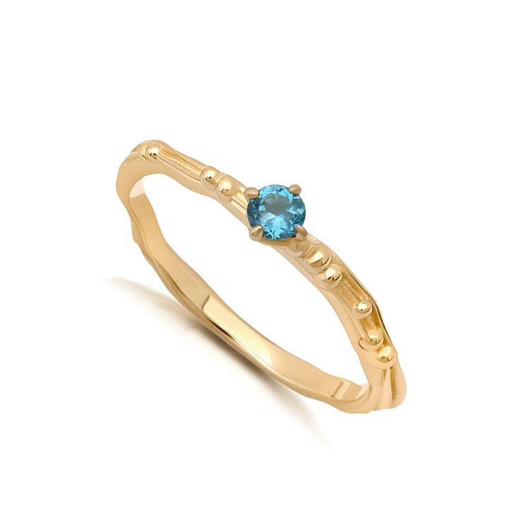 SIZE 7 IS ON PREORDER AND WILL ARRIVE FOR ALL US DOMESTIC ORDERS BEFORE MOTHER'S DAY. The Birthstone Water Ring is a sweet, sentimental ring that makes a perfect gift as an everyday sparkling piece to wear with your birthstone, your loved ones birthstone, or to wear your favorite color gemstone. Made with love, designed with style. Our water collection embodies all feelings of fluidity and adaptability. Women are resilient and we are intuitive. We carry with us the strength of the ocean and gentleness of a ripple. 14k yellow recycled gold | Approximate TCW .210ct | Designed by Nikki Birthstone Symbolization Garnet | January - symbolizes passion, health, love, strong feelings and emotions. Amethyst | February - symbolizes security, sincerity, spirituality and true happiness. Aquamarine | Ma Water Ring, Water Rings, Water Collection, Lovely Ring, Personalized Rings, Recycled Gold, Blue Topaz Ring, Men Necklace, Wedding Ring Bands