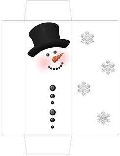 a paper snowman with a black hat and scarf on it's head is shown