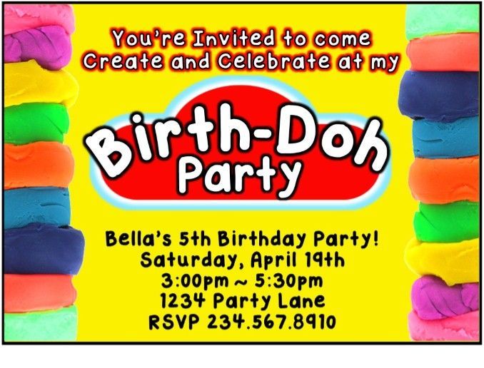 a birthday party with colorful cake on the front and back of it's card