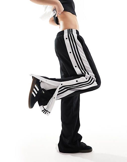 adidas Originals adicolor adibreak side logo track pants in black | ASOS Casual Jogging Pants With Three Stripes Branding, Sporty Adidas Logo Pants, Casual Adidas Logo Pants For Spring, Spring Casual Pants With Adidas Logo, Adidas Logo Pants For Spring Streetwear, Adidas Sweatpants For Spring Streetwear, Adidas Logo Cotton Bottoms For Streetwear, Adidas Cotton Bottoms For Streetwear, Adidas Logo Activewear For Streetwear