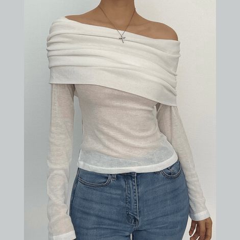 Long sleeve solid off shoulder backless top Pastel Outfit, Backless Top, Mode Inspo, 가을 패션, Mode Vintage, Dream Clothes, Looks Vintage, Fashion Killa, Cute Casual Outfits