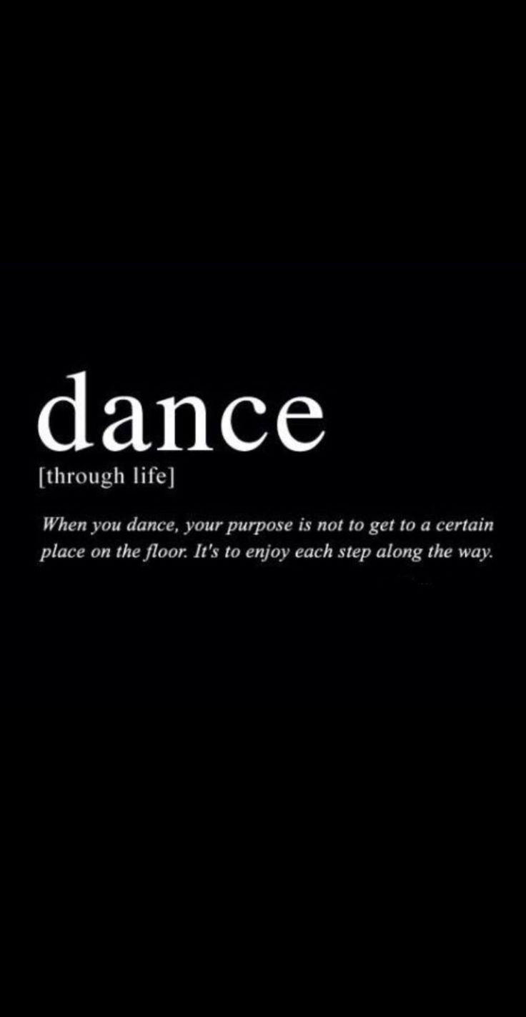 a black and white photo with the words dance in it's center, which reads through life