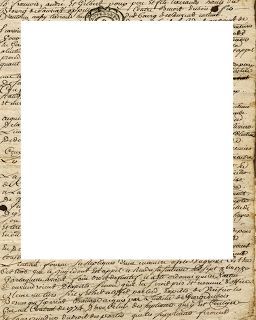 an old paper with writing on it and a white square in the middle is shown