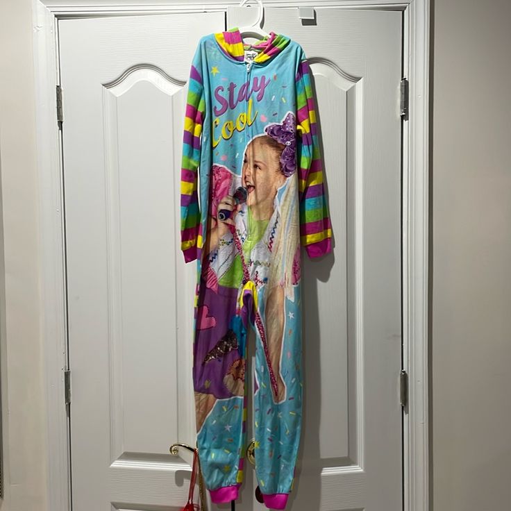 there is a pajamas hanging on the door