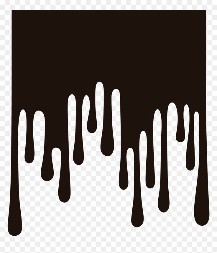 black and white dripping paint on a transparent background