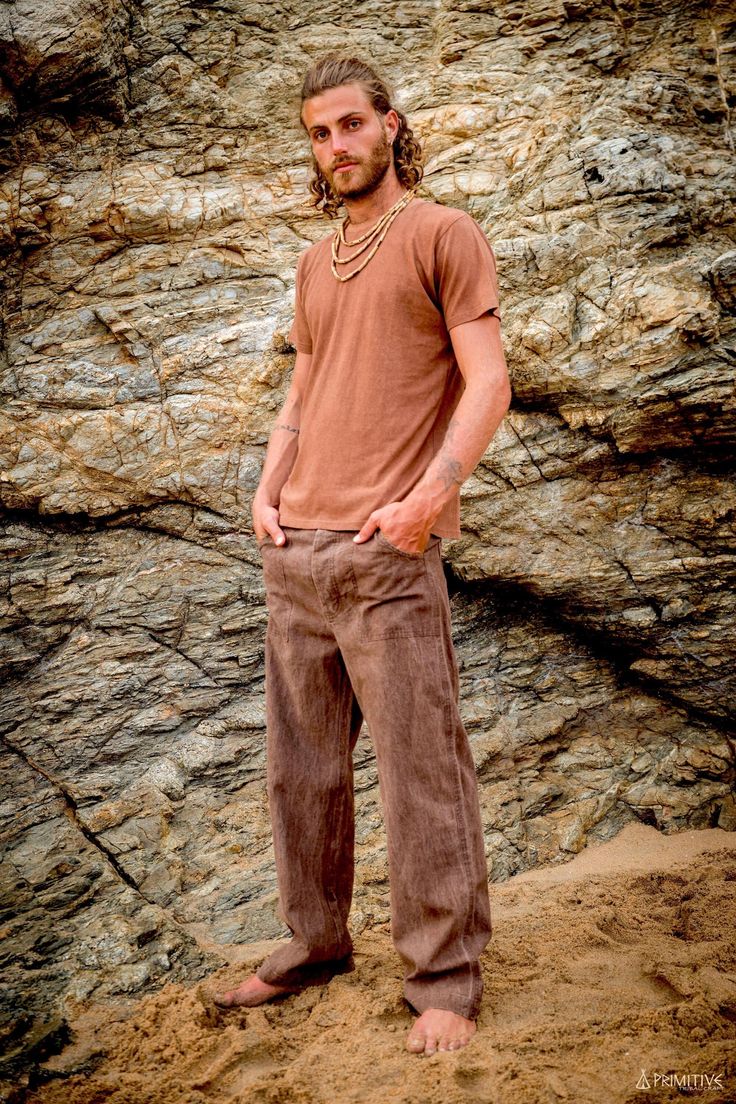 ❂ classic straight pants made of strong hemp & organic cotton blend in its beautiful Natural Color or in Herbal Dye Brown shade . 2 pockets in the front and two on the back ❂ You can find the Hemp Wool Pullover ⋙ Herbal Dye Brown here ⋙ www.etsy.com/shop/PrimitiveTribalCraft?ref=sh-carousel-2&listing_id=515777623&section_id=12399194 and the Earthy Hemp Outfit here ⋙ www.etsy.com/shop/PrimitiveTribalCraft?ref=seller-platform-mcnav&section_id=20156167 ⫸⫸ SIZE ⫸⫸ Please check the Size Chart in the Brown Cotton Pants, Pants Outfit Men, Brown Shade, Handwoven Fabric, Upcycle Recycle, Brown Shades, Traditional Crafts, Cotton Pants, Straight Pants