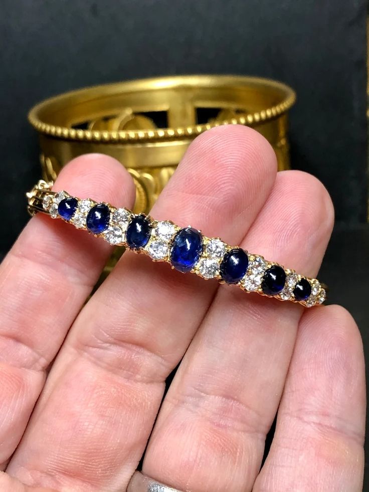 Victorian 14K Sugarloaf Cabochon Sapphire Mine Diamond Cuff Bracelet GIA NO HEAT - Etsy Luxury Gold Diamond Cabochons, Oval Gold Diamond Cabochons, Classic Formal Bangle With Gemstone, Elegant Cabochon Cuff Bangle Bracelet, Elegant Cabochon Cuff Bracelet For Formal Occasions, Fine Jewelry Bracelet With Cabochon, Elegant Oval Cuff Bracelet For Formal Occasions, Luxury Gemstone Cuff Bracelet For Anniversary, Elegant Cabochon Bracelets For Anniversary