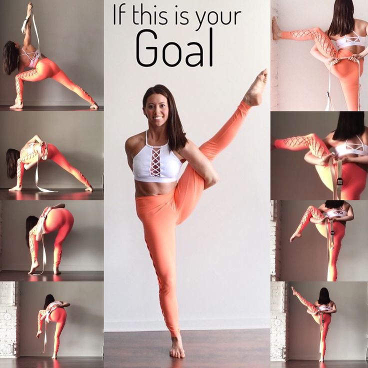 a woman doing yoga poses with her hands in the air