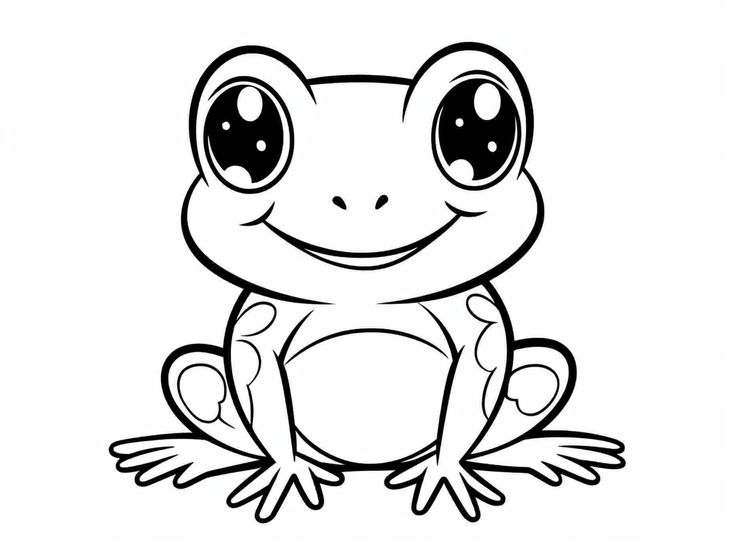 illustration of Frog coloring page for little artists Frog Clipart Black And White, Frog Colouring Pages, Animal Clipart Black And White, Frog Coloring Pages Free Printable, Frog Clip Art, Blank Sheet Of Paper, Frog Clipart, Frog Coloring, Airplane Coloring Pages