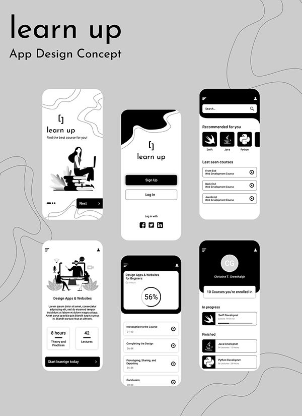 the mobile app design concept is designed to help people learn how to use their devices