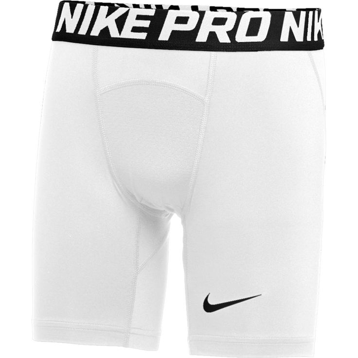 the nike pro shorts are white and black