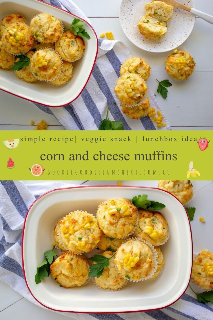 corn and cheese muffins are served in white dishes