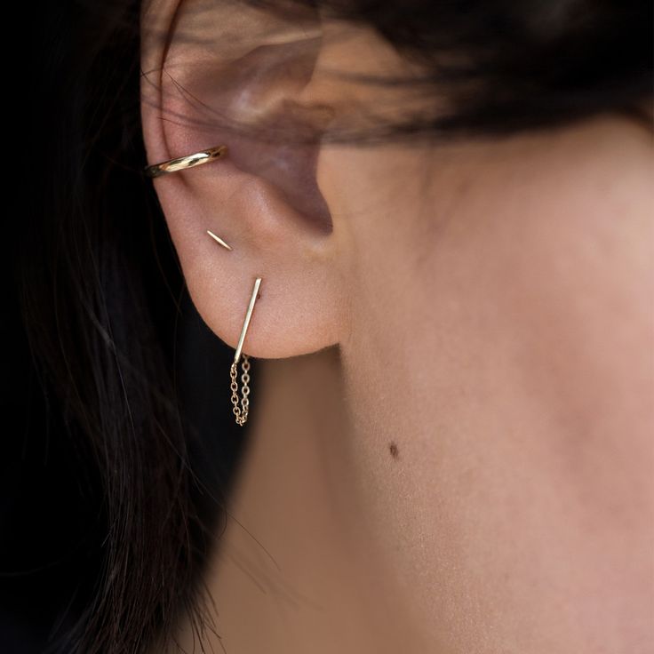 Catbird, Ballerina Earring, Yellow Gold Classic Everyday Ear Climbers With Matching Earrings, Elegant Everyday Ear Cuff With Ear Wire, Elegant Everyday Ear Climbers, Classic Dangle Cartilage Earrings, Elegant Pierced Ear Cuff For Everyday Wear, Classic Everyday Hypoallergenic Ear Climbers, Classic Ear Cuff As A Gift, Minimalist Ear Cuff With Matching Earrings, Classic Single Ear Climber Earring As Gift