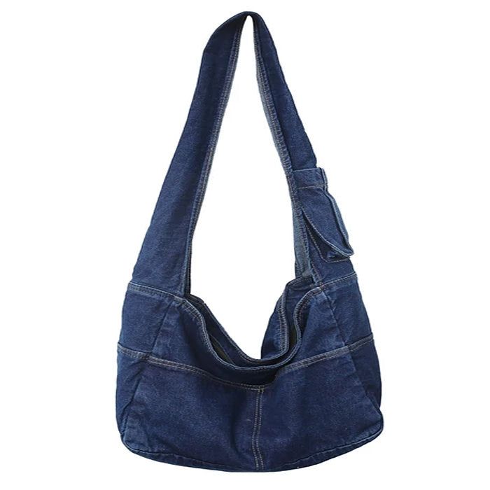 Material: DenimSize: 35*18*25cm / 13.8*7.1*9.8 in Denim Shoulder Bag, Tas Bahu, Denim Crossbody, Denim Shoulder Bags, Travel Handbags, Canvas Crossbody Bag, Chic Bags, Eco Bag, Bag Light