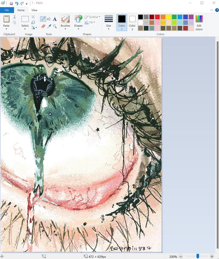 an eye is shown in this image with colored pencils and watercolor paints on it