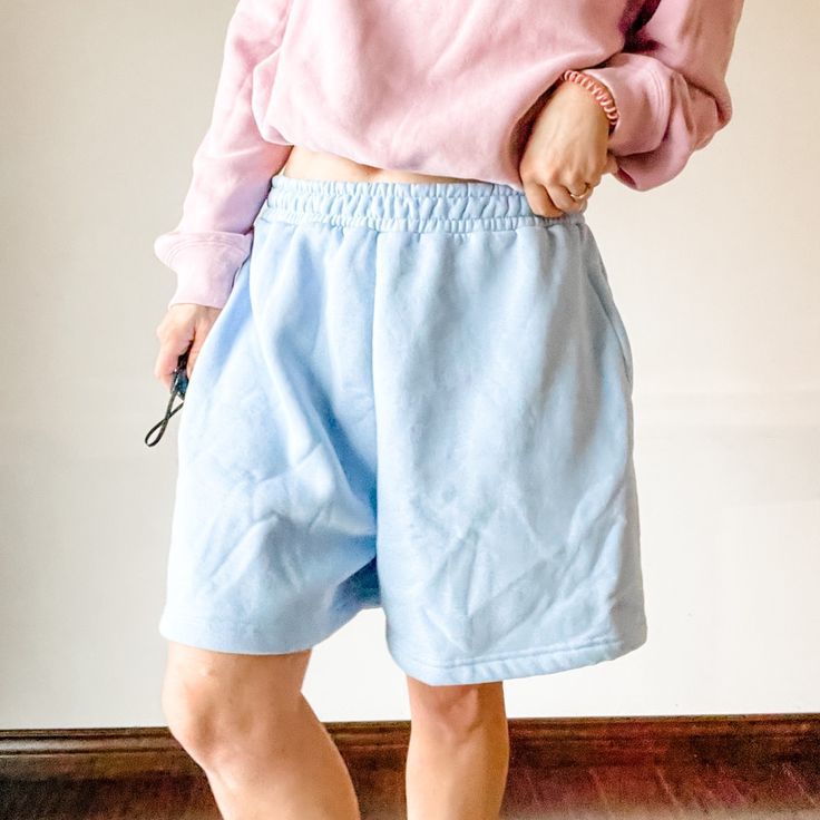 Pretty Little Thing Lounge Shorts $15 Original Tags In Place. These Lovely Shorts Will Encourage You To Have A Day Of Lounging Bliss. Extremely Soft And Comfortable. Pair With A Comfy Oversized Sweater For The Ultimate Set Of Athleisure Attire Brand: Pretty Little Thing Size: 16 Light Blue Gym Shorts For Summer, Blue Relaxed Fit Cotton Athletic Shorts, Trendy Relaxed Fit Gym Bottoms, Blue Cotton Athletic Shorts For Loungewear, Blue Athleisure Shorts With Side Pockets, Blue Relaxed Fit Athletic Shorts For Spring, Blue Athletic Shorts With Side Pockets, Comfortable Blue Athletic Shorts For Summer, Blue Cotton Workout Bottoms