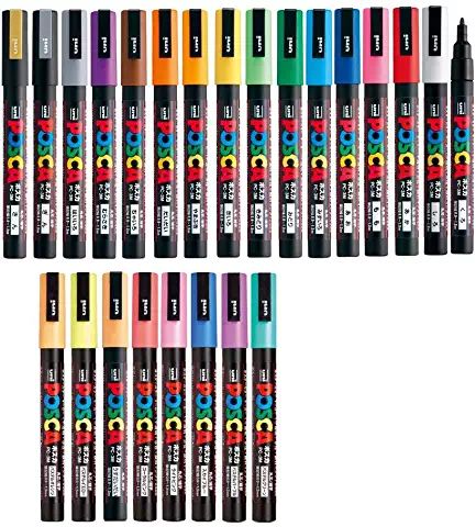 the 12 different colors of marker pens are lined up next to each other, including one with