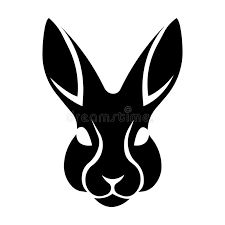 the head of a rabbit on a white background royalty illustration