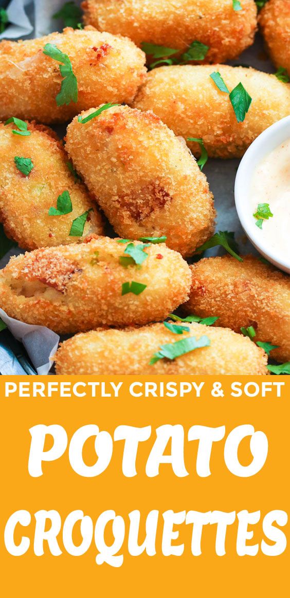 potato croquettes with dipping sauce on the side