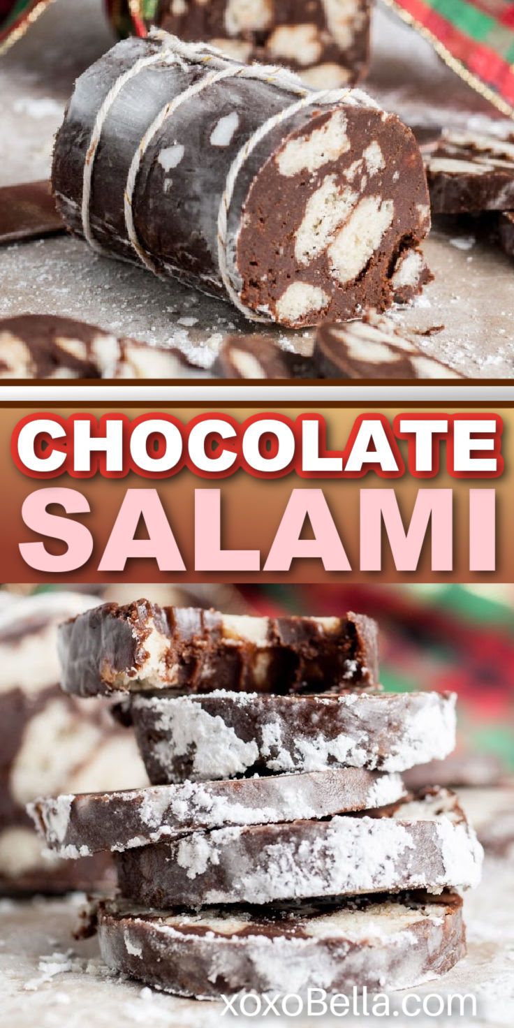 Italian sweet "salame di cioccolato" recipe Chocolate Salami, Homemade Pie Recipes, Quick Cookies Recipes, Soft Baked Cookies, Candy Truffles, Festive Desserts, Homemade Cake Recipes, Cocktail Desserts, Fun Baking Recipes