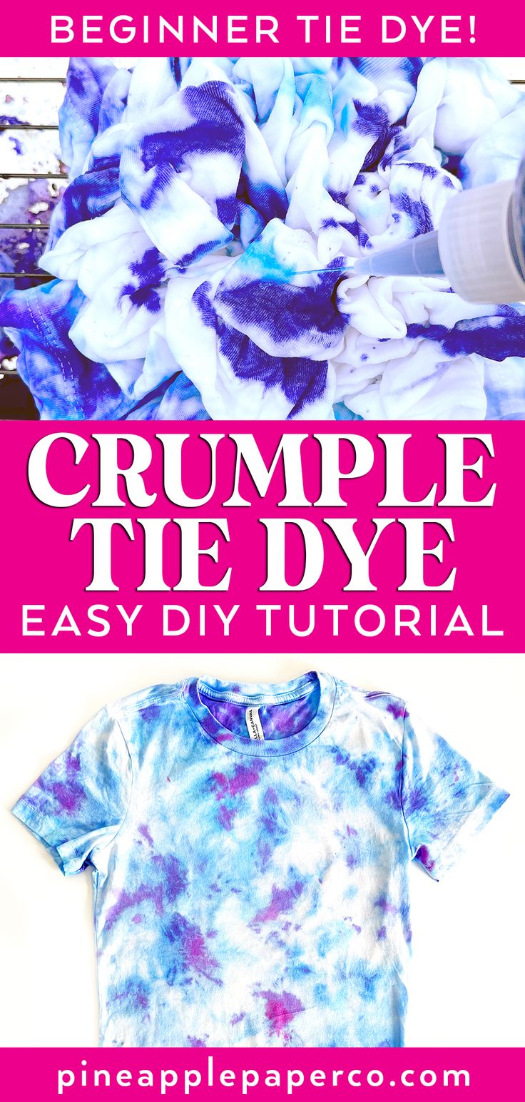 the crumple tie dye t - shirt sewing pattern is shown