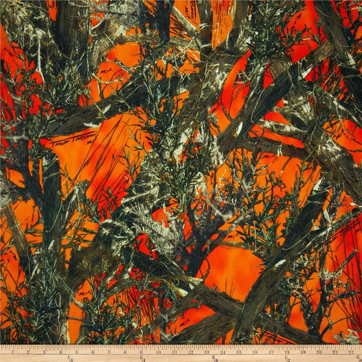 an orange and black background with trees in the foreground, on which there is no image to describe