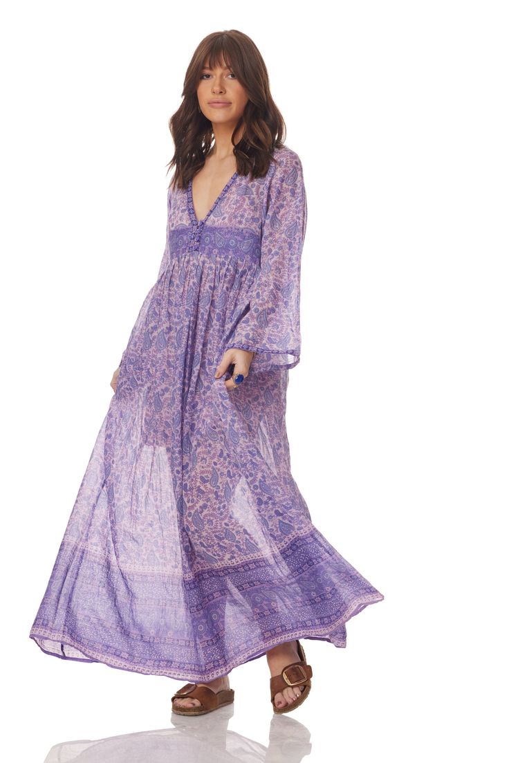 Jade Printed Maxi dress is perfect for beach-to-bar occasions. Some of our favorite touches, sophisticated and graceful design, make this dress an instant Blue Boheme classic.Color: Lavender Sizes: Small/Medium, Fits Size 2 to 6 and Medium/Large, Fits Size 6 to 10 100% Indian Cotton With a Lining Made in India Model Height: 5'7Bust: 32BWaist: 24Hips: 32 Dress Lavender, Indian Cotton, Lavender Color, Printed Maxi, Printed Maxi Dress, Model Height, Maxi Dresses, Jade, The Dress