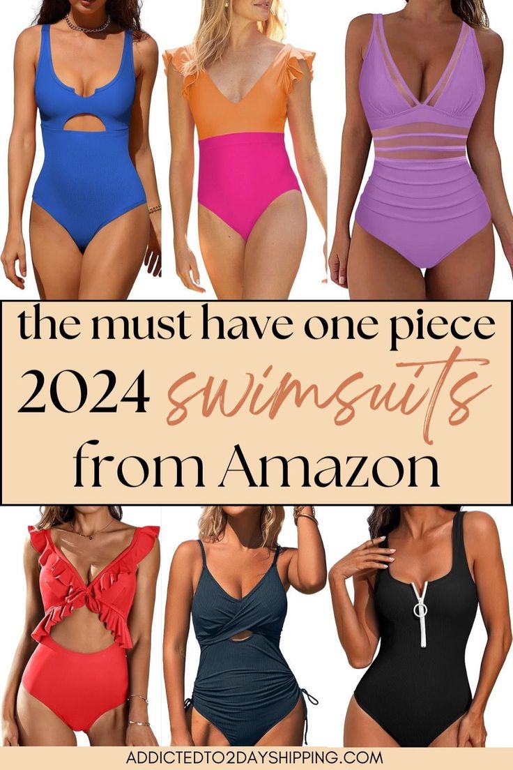 Dive into summer with confidence in the best one-piece swimsuits from Amazon! Find the perfect bathing suits to flatter your figure and make a splash at the beach or pool. Trendy Swimwear One Piece, Summer Beach Looks, Fun One Piece Swimsuit, Finds On Amazon, Hot Weather Outfits, Flattering Swimwear, Beach Vacation Outfits, Amazon Dresses, Amazon Clothes