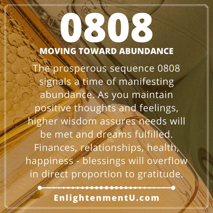 The prosperous sequence 0808 signals a time of manifesting abundance. As you maintain positive thoughts and feelings, higher wisdom assures needs will be met and dreams fulfilled. Finances, relationships, health, happiness - blessings will overflow in direct proportion to gratitude. Spiritual Money, Angel Number Meaning, Healing Journaling, Number Sequence, Signs From The Universe, Angel Number Meanings, Energy Healing Spirituality, Manifesting Abundance, Your Guardian Angel